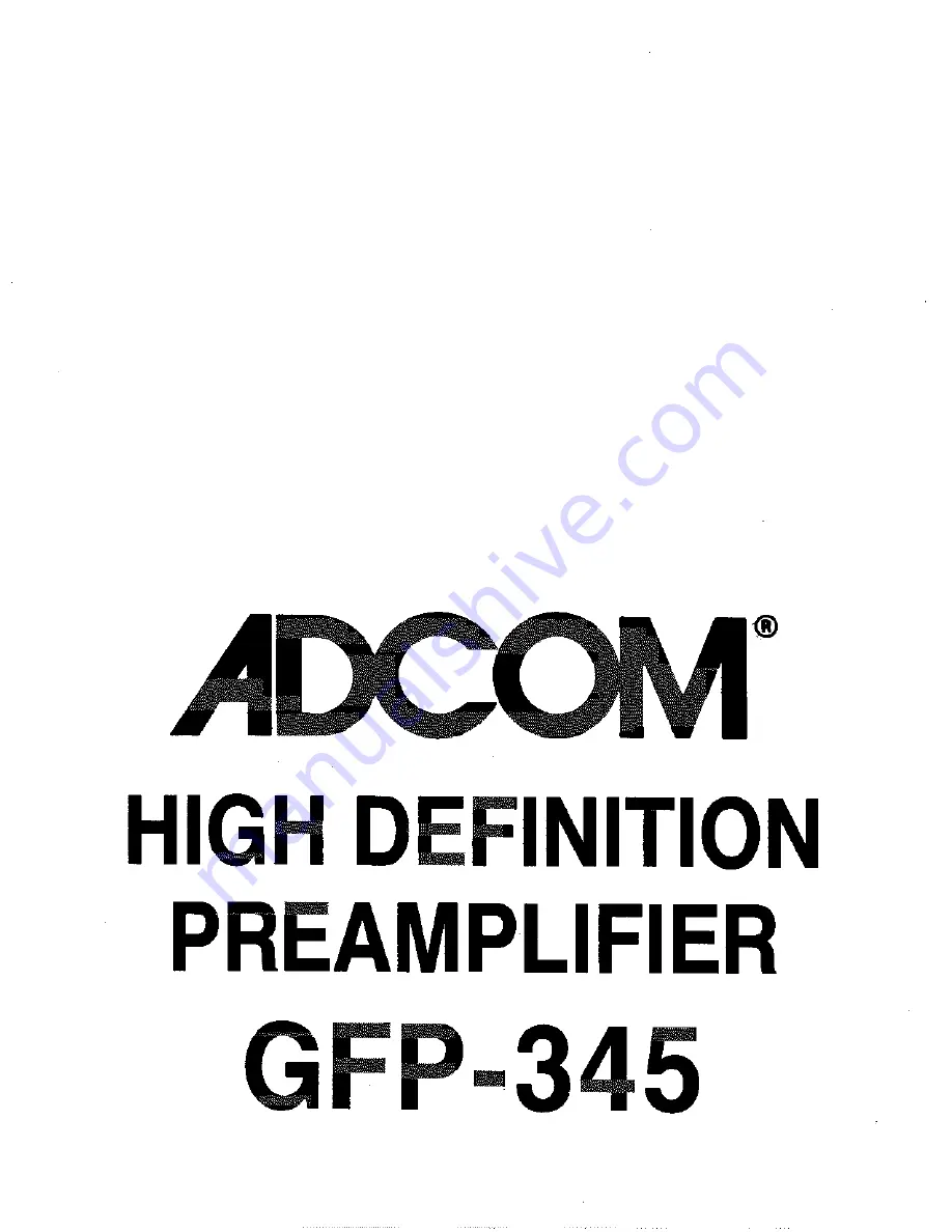 Adcom GFP-345 Скачать руководство пользователя страница 1