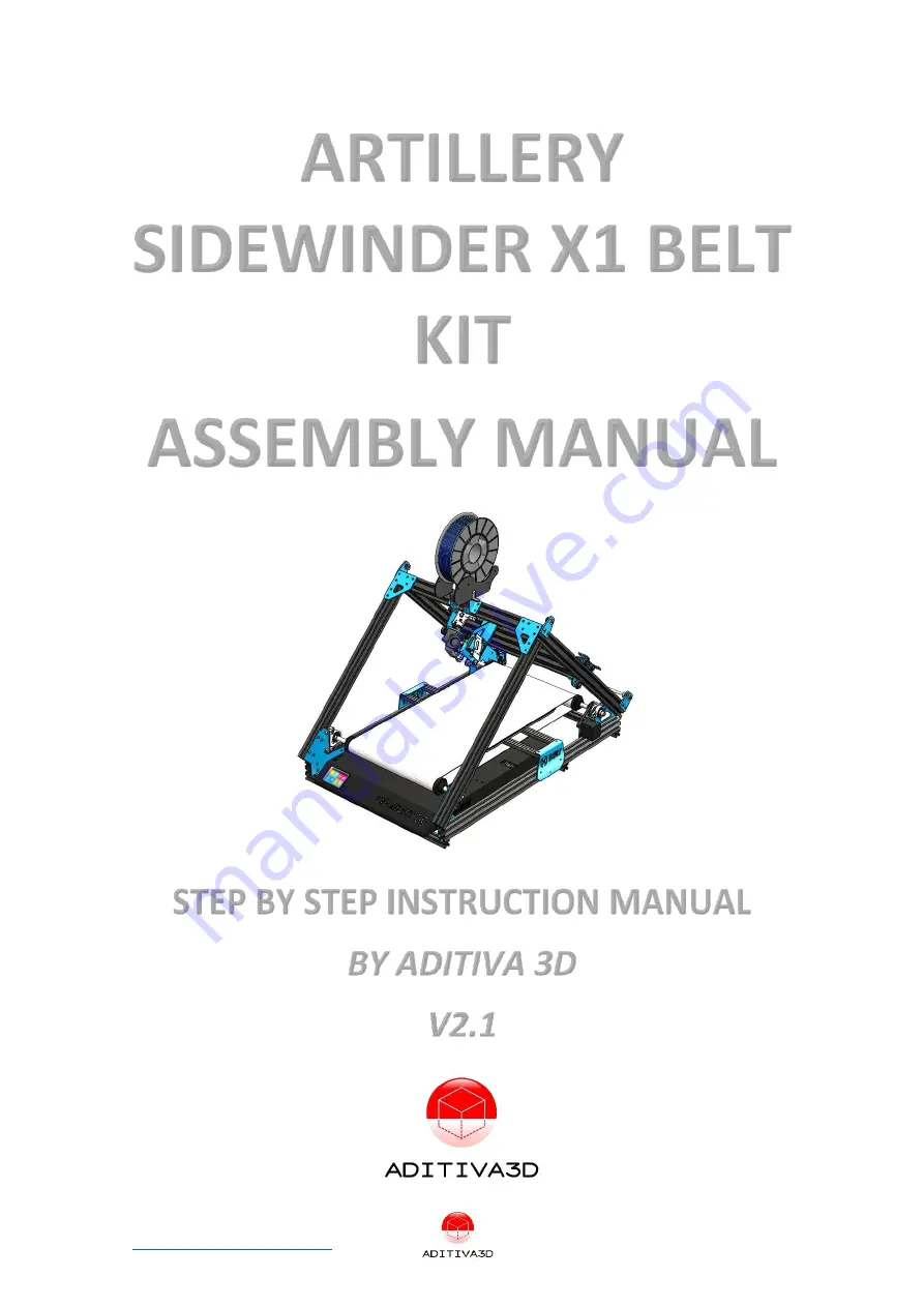 ADITIVA 3D ARTILLERY SIDEWINDER X1 BELT Assembly Manual Download Page 1