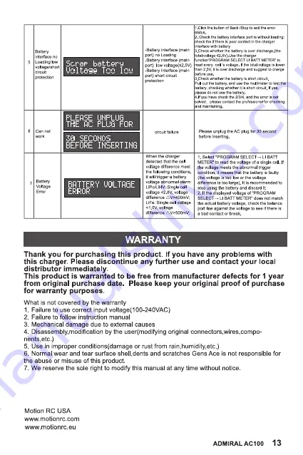 Admiral ADM6026-002 Instruction Manual Download Page 13