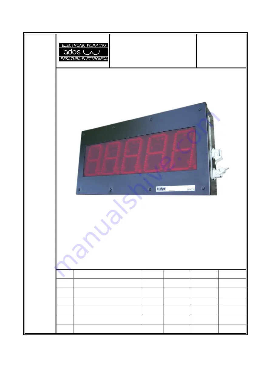 Ados TB135 Series Скачать руководство пользователя страница 1