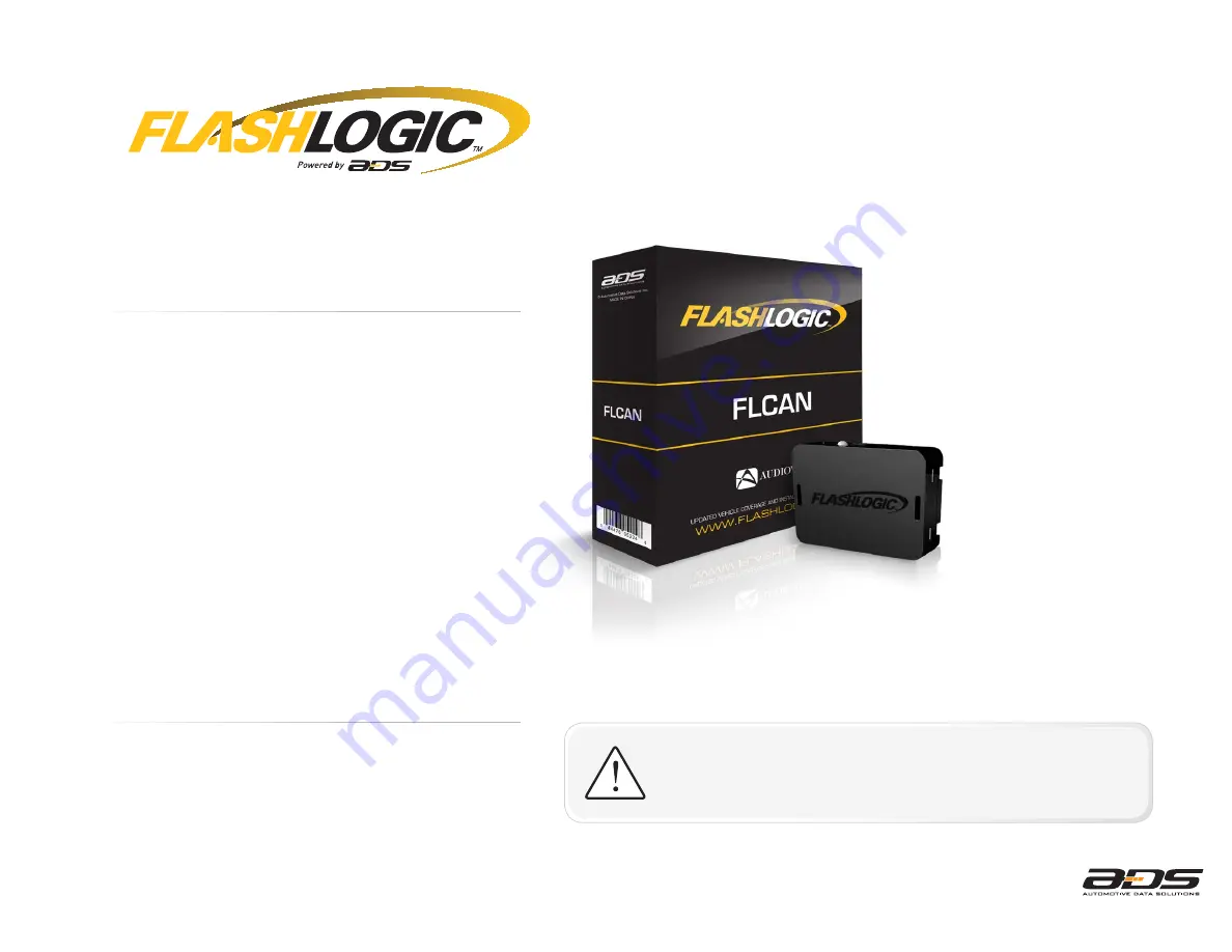 ADS FLASHLOGIC FLCAN Install Manual Download Page 1