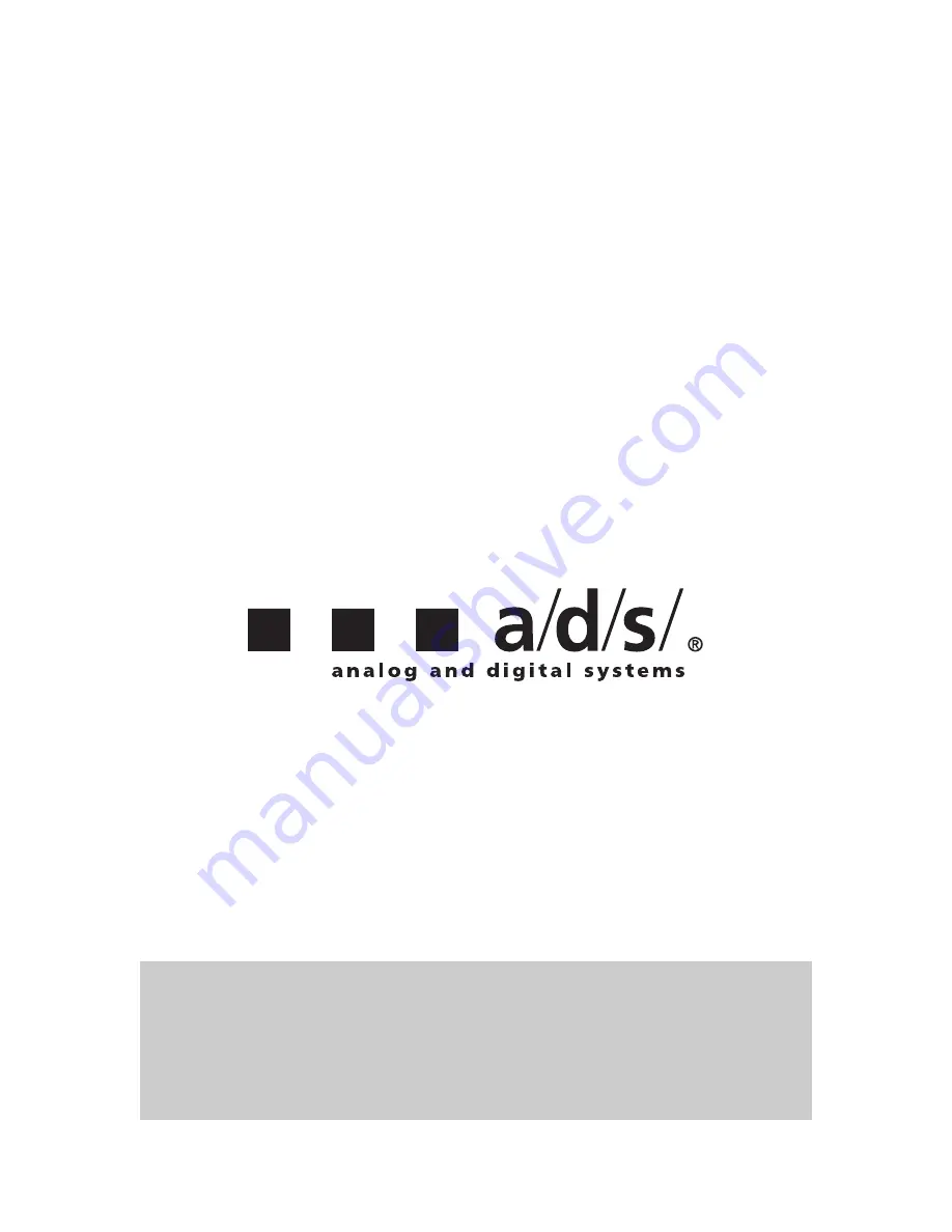 ADS HT400LCR Owner'S Manual Download Page 1