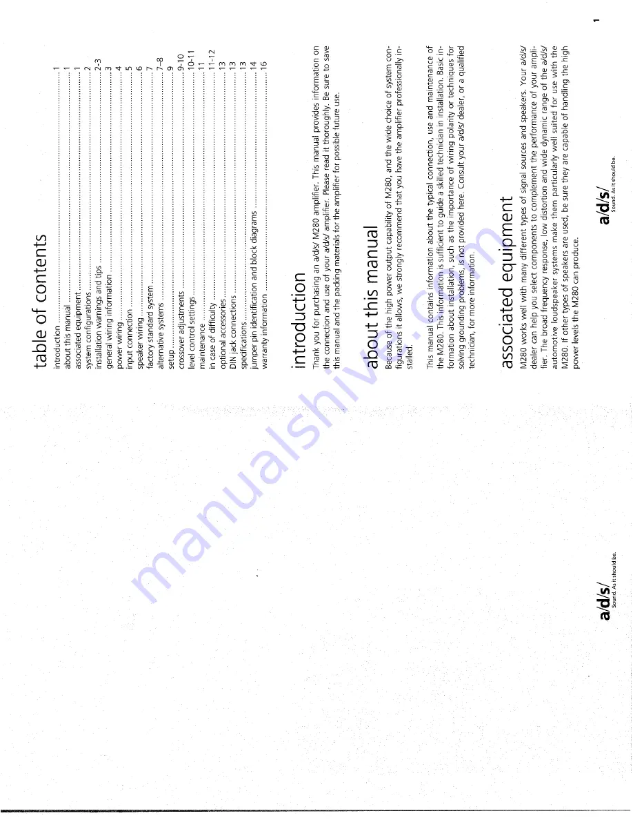 ADS M280 Instruction Manual Download Page 2