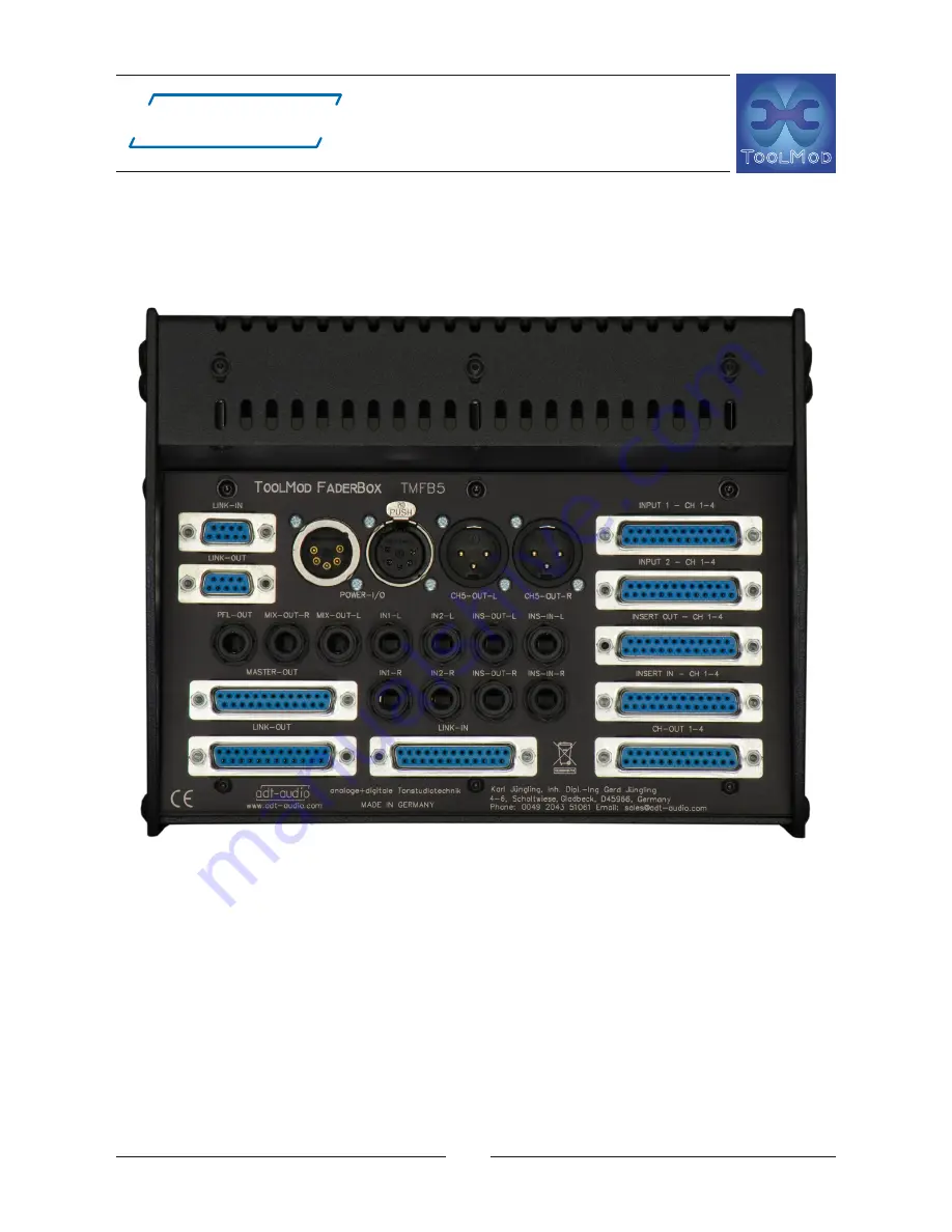 adt-audio ToolMod Faderbox Installation Manual Download Page 16