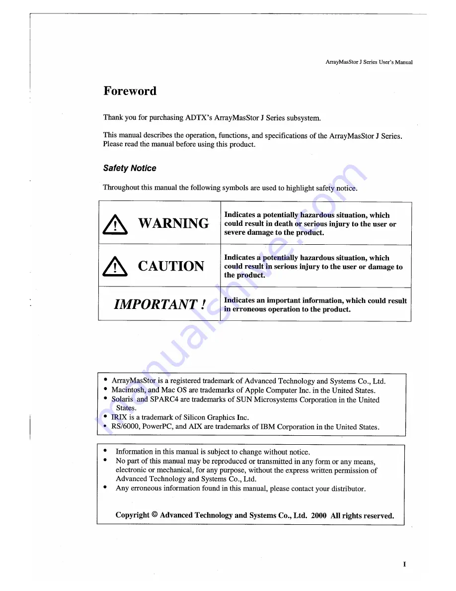 ADTX ArrayMasStor User Manual Download Page 2