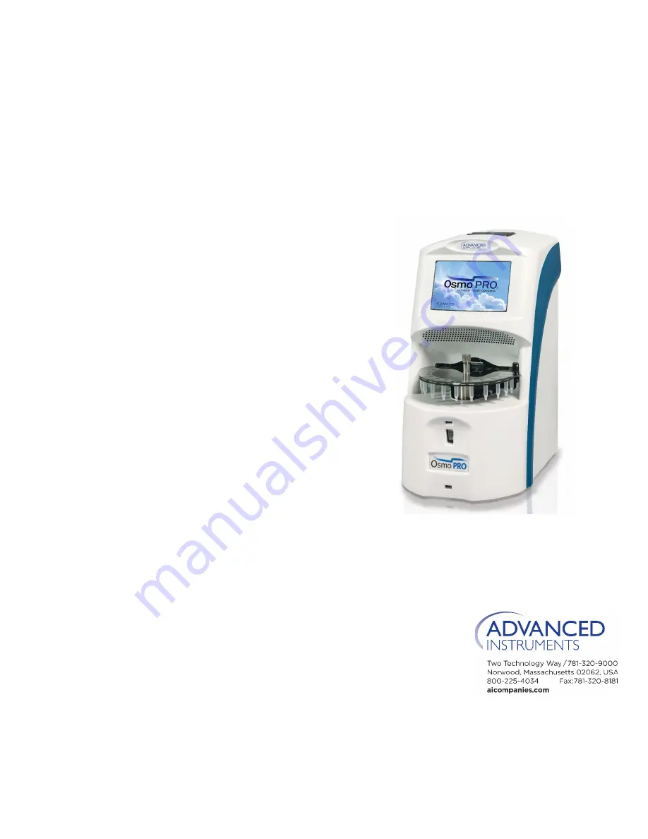 Advanced Instruments OsmoPRO Multi-Sample User Manual Download Page 1