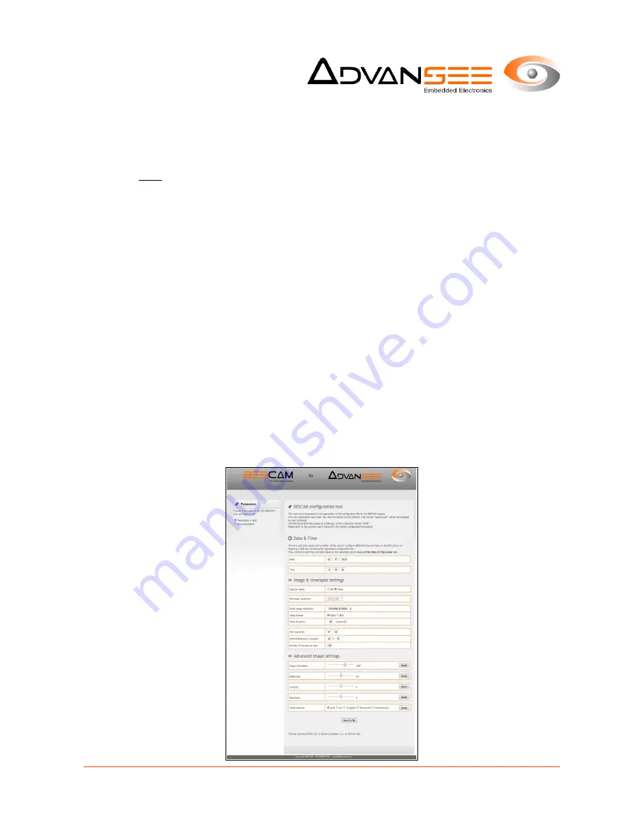 Advansee BEECAM ADV00100V User Manual Download Page 14