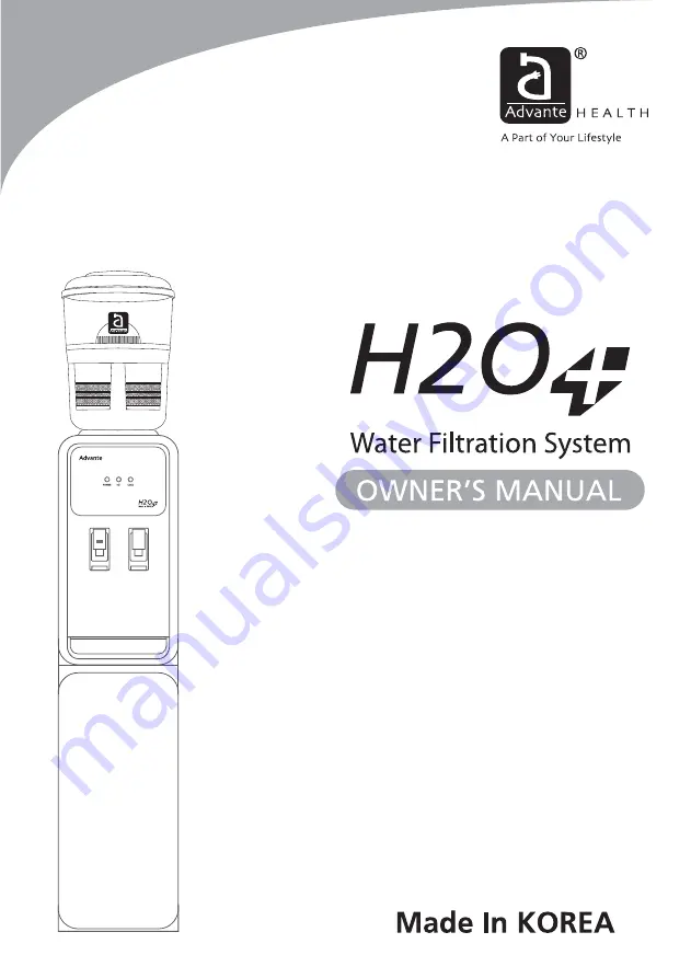 Advante H2O Plus Owner'S Manual Download Page 1