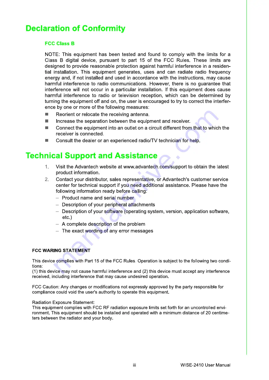 Advantech WISE-2410 Скачать руководство пользователя страница 3
