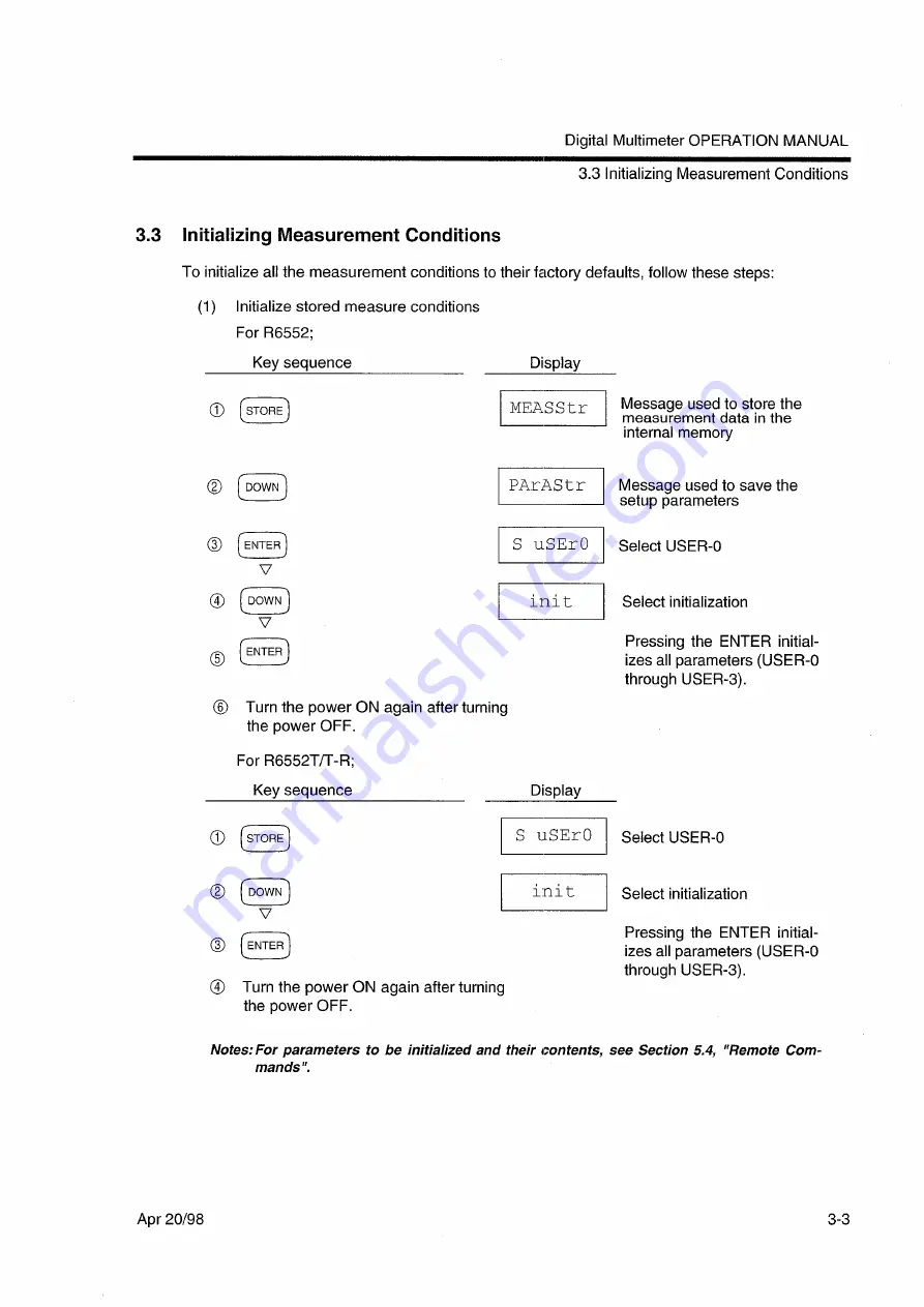 ADVANTEST R6552 Series Operation Manual Download Page 51