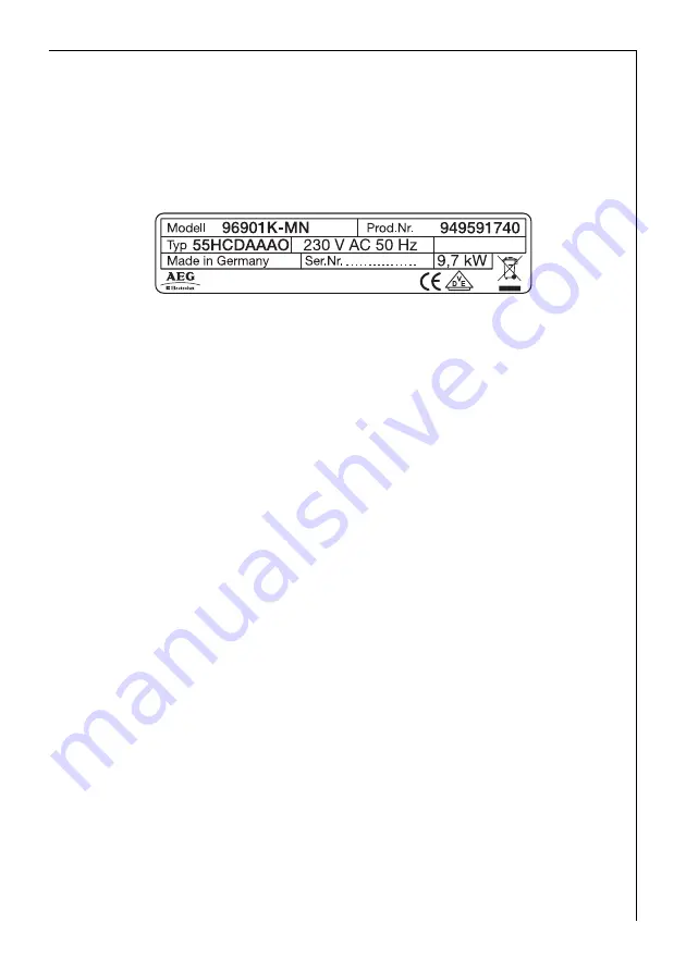 AEG 96901K-MN Installation And Operating Instructions Manual Download Page 83