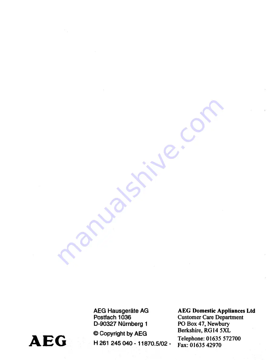 AEG B 601 DG Operating Instructions Manual Download Page 24