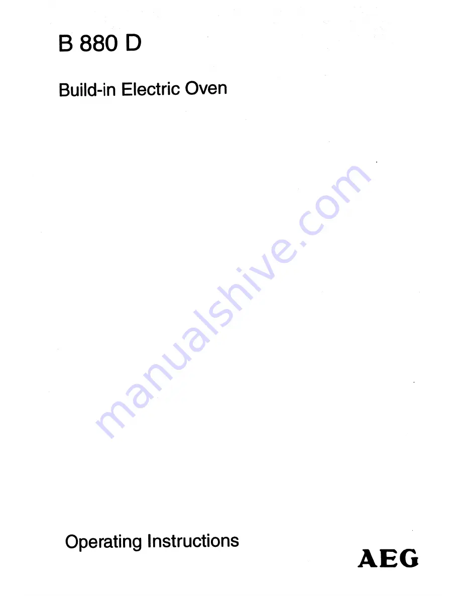 AEG B 880 D Operating Instructions Manual Download Page 1