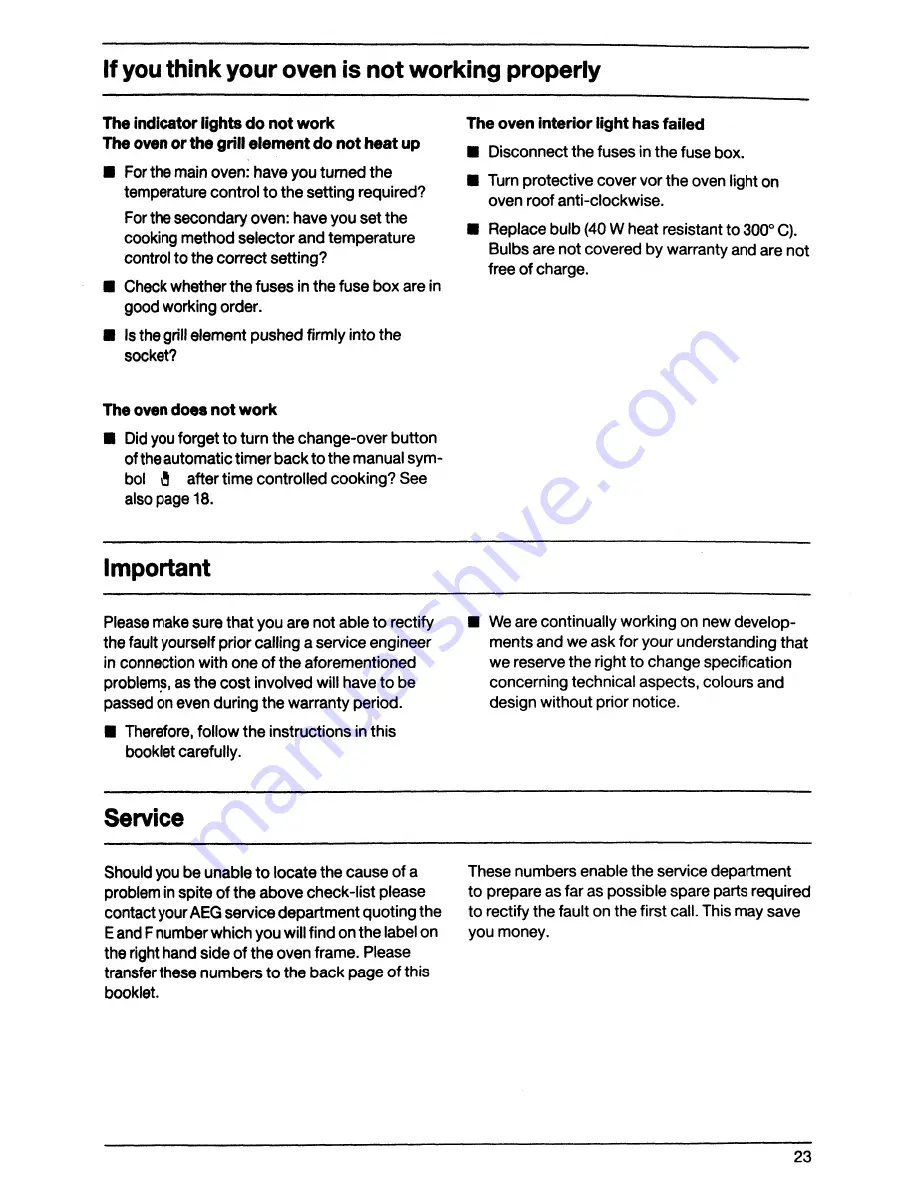 AEG BH 881 T Operating Instructions Manual Download Page 23