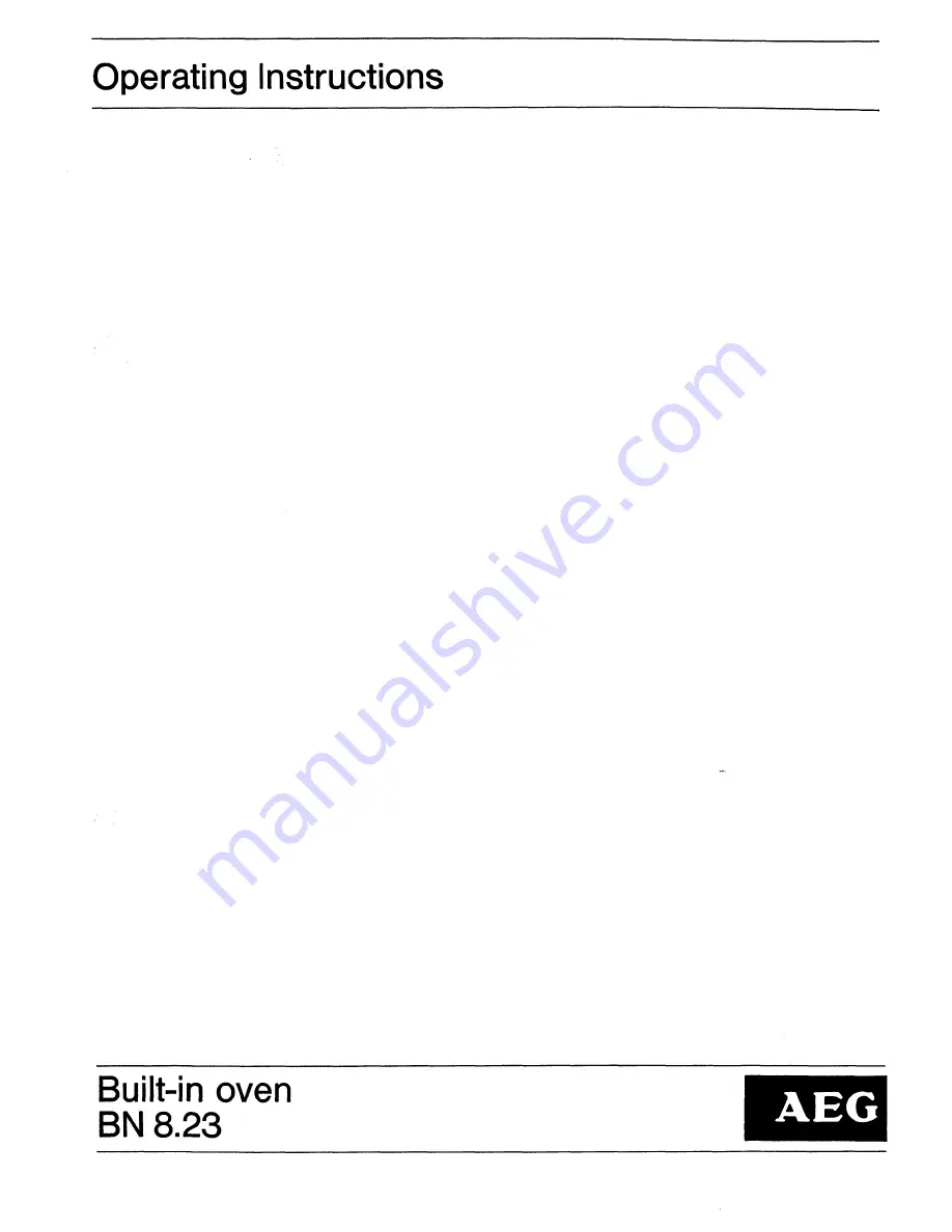 AEG BN 8.23 Operating Instructions Manual Download Page 1