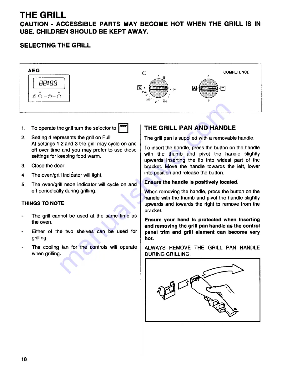 AEG Competence 3030 B Operating Instructions Manual Download Page 18