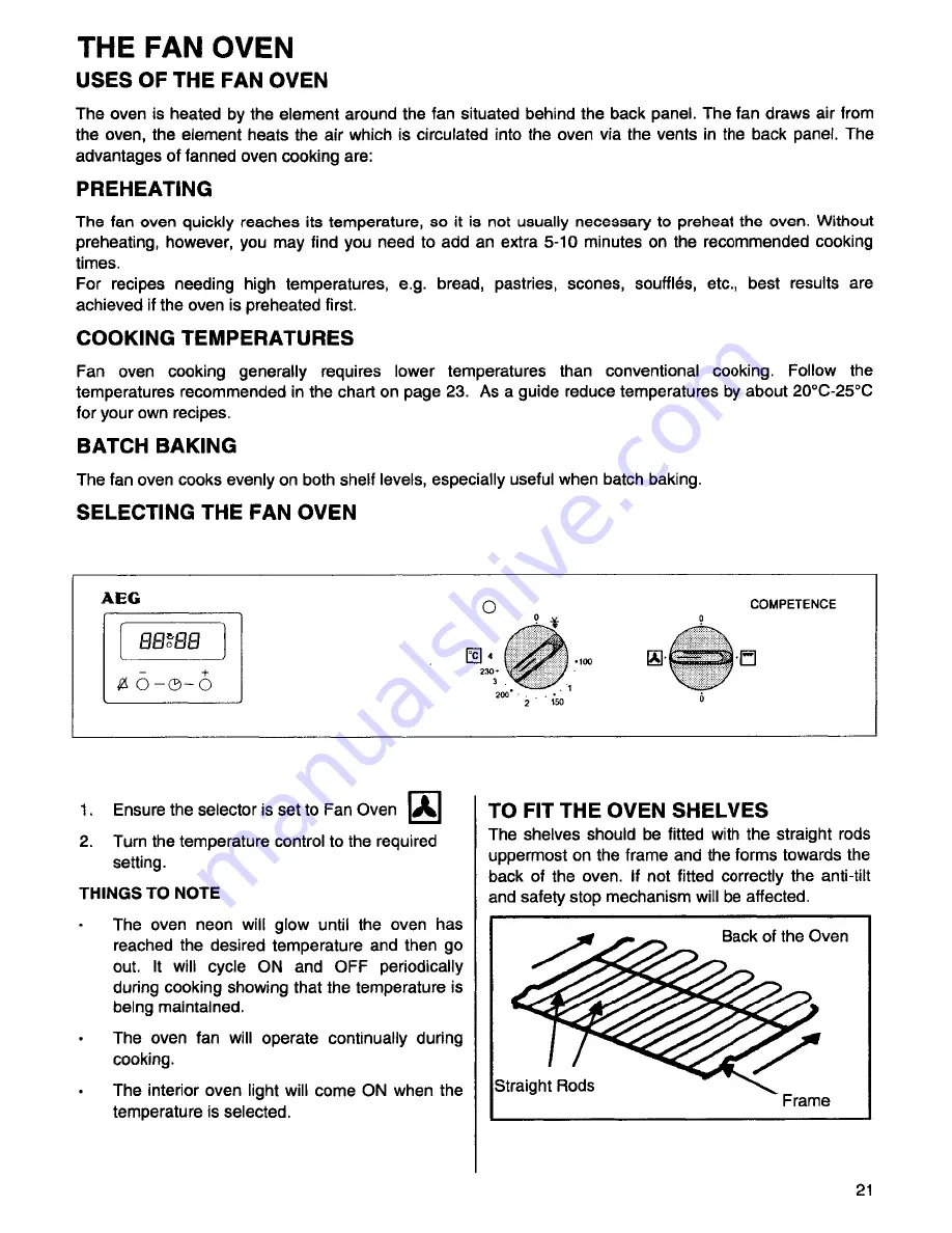 AEG Competence 3030 B Operating Instructions Manual Download Page 21