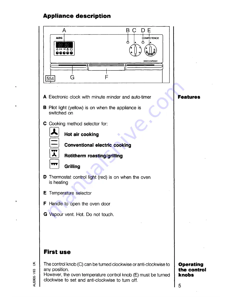 AEG Competence 5150 B Operating Instructions Manual Download Page 5