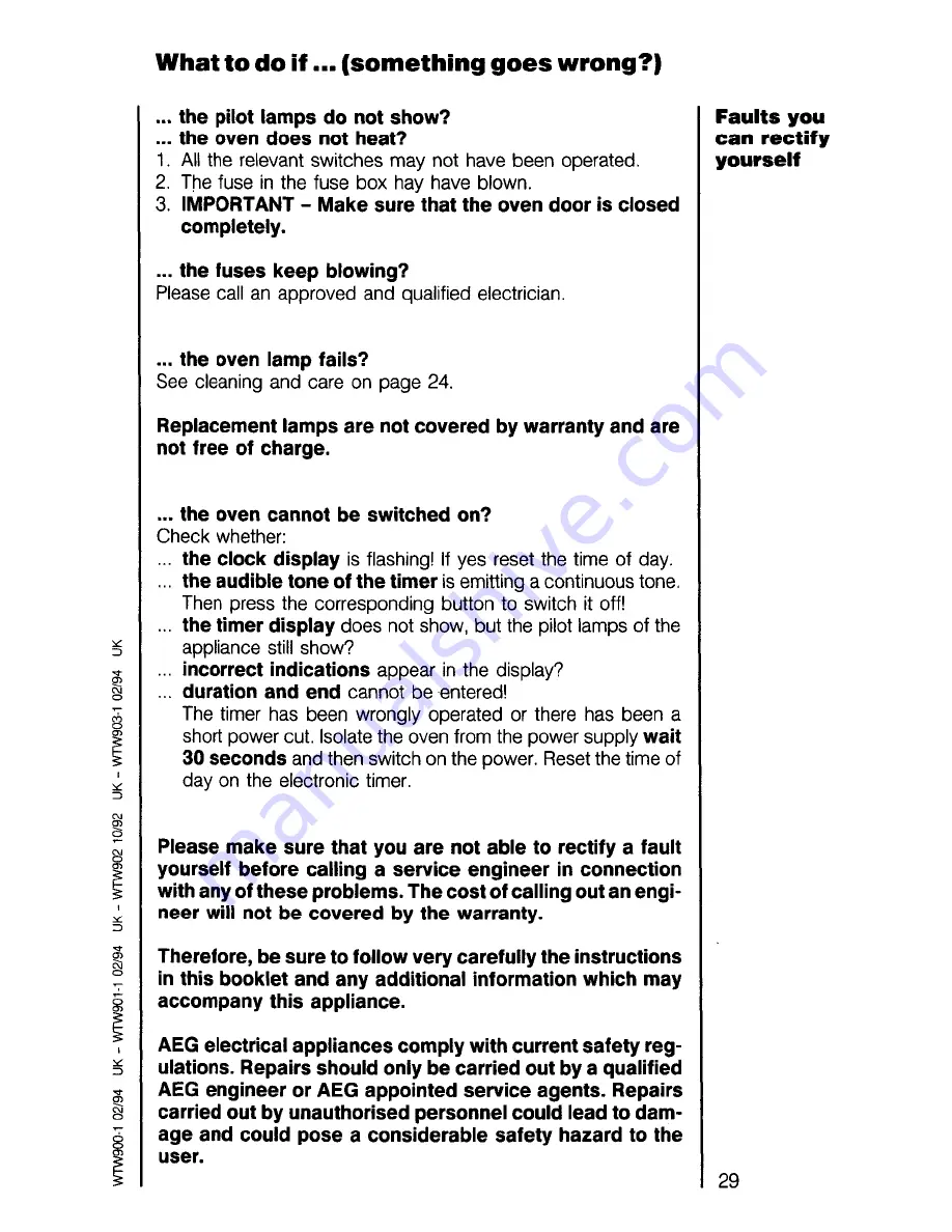 AEG Competence 5150 B Operating Instructions Manual Download Page 29