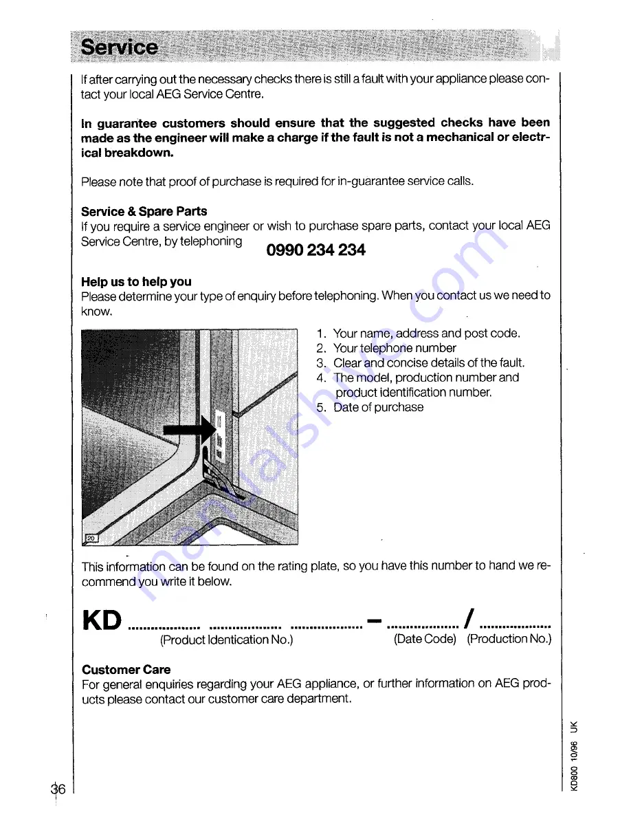 AEG COMPETENCE 51581 B Operating Instructions Manual Download Page 36