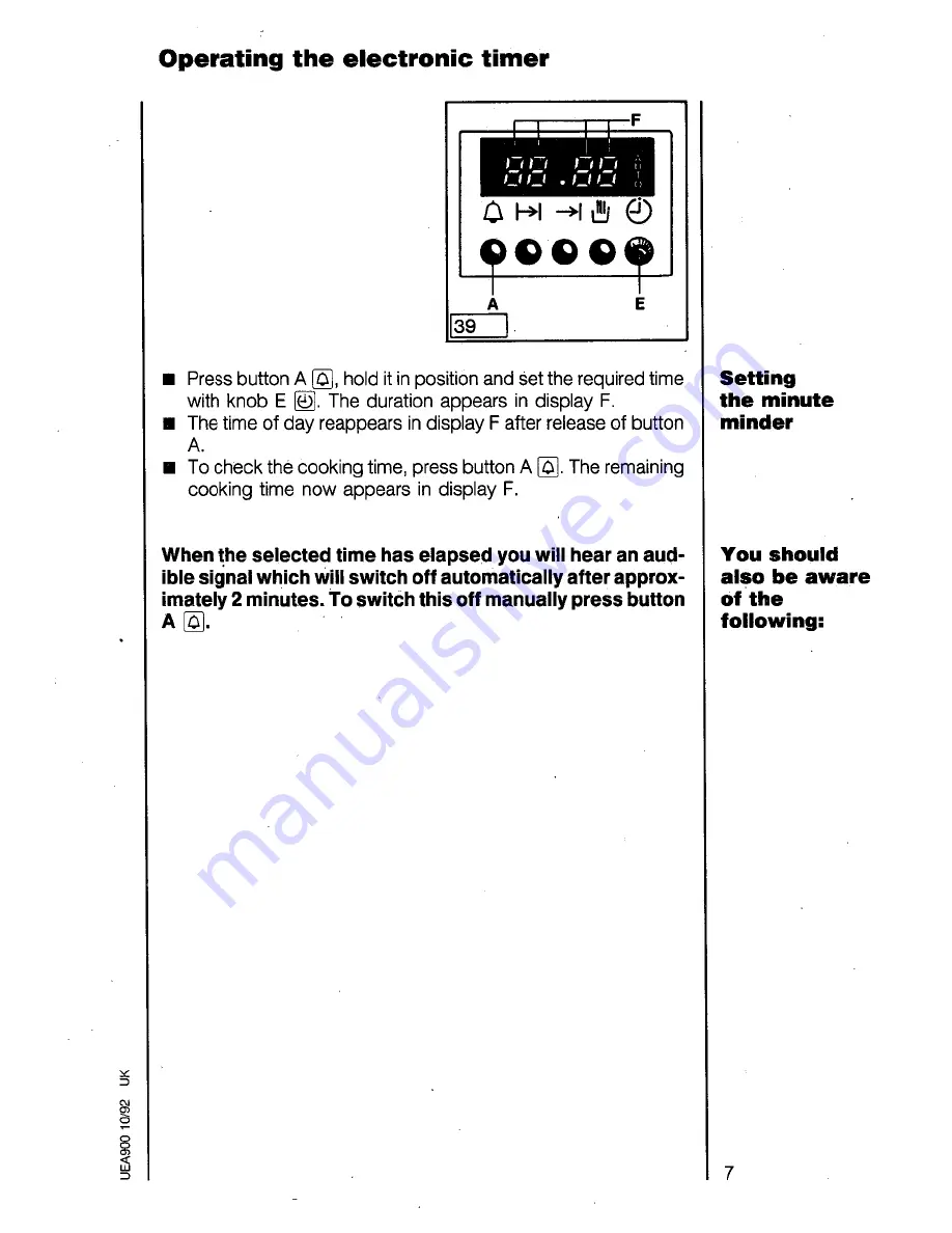 AEG COMPETENCE 5230B Operating Instructions Manual Download Page 7