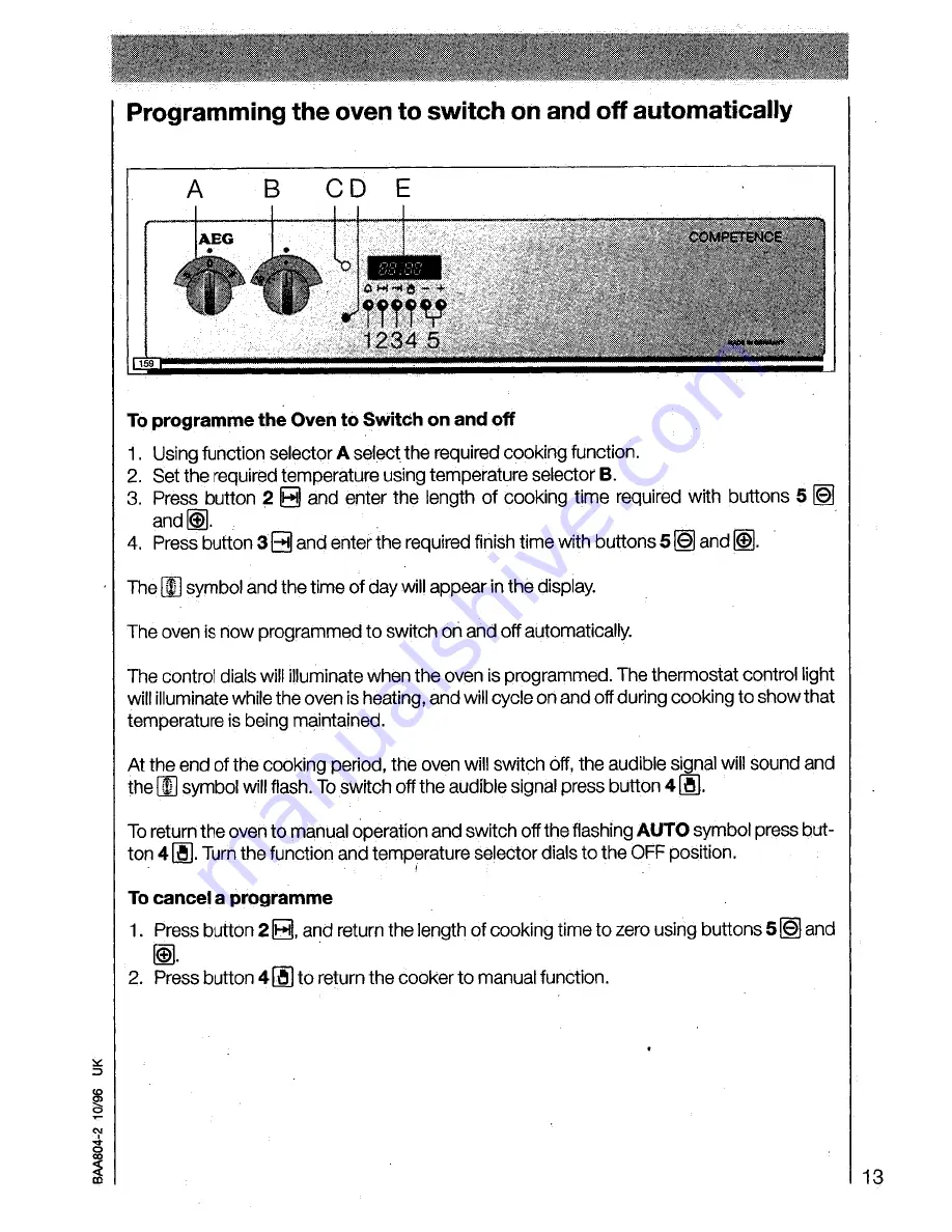 AEG COMPETENCE 5231 B Скачать руководство пользователя страница 13