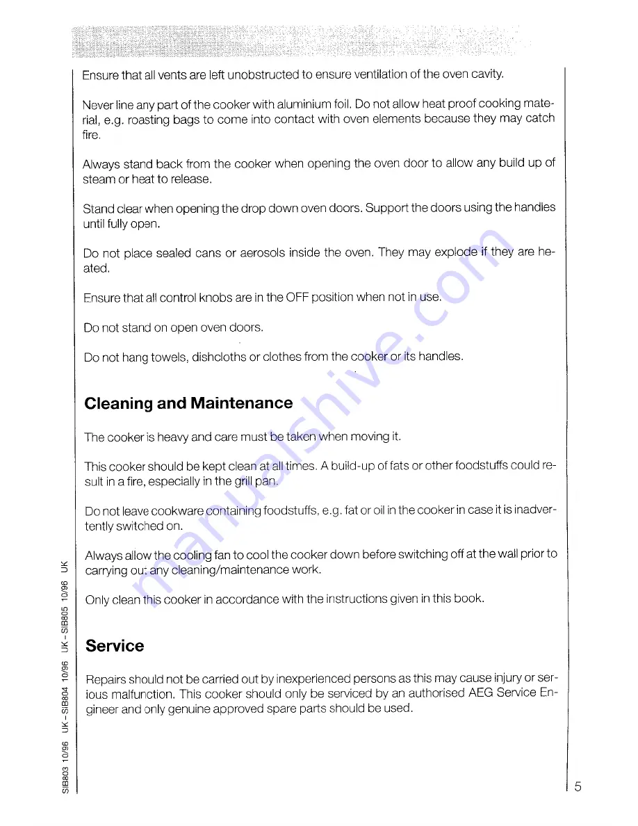 AEG COMPETENCE 52381 B Operating Instructions Manual Download Page 5