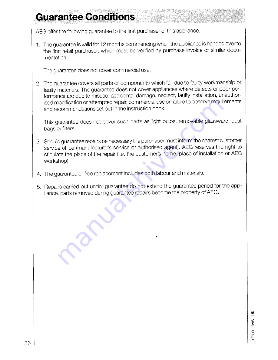 AEG COMPETENCE 52381 B Operating Instructions Manual Download Page 36