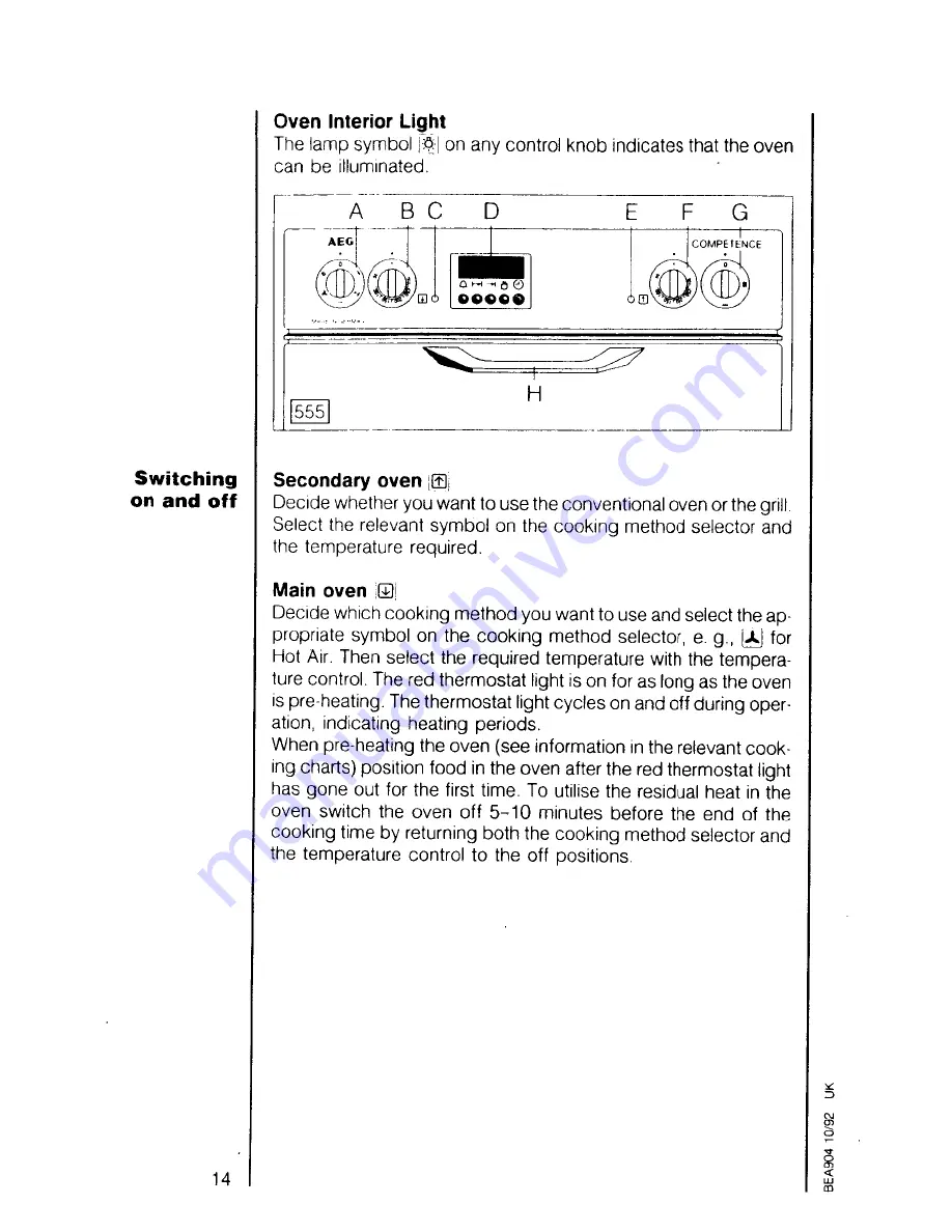 AEG COMPETENCE 5258 B Operating Instructions Manual Download Page 14