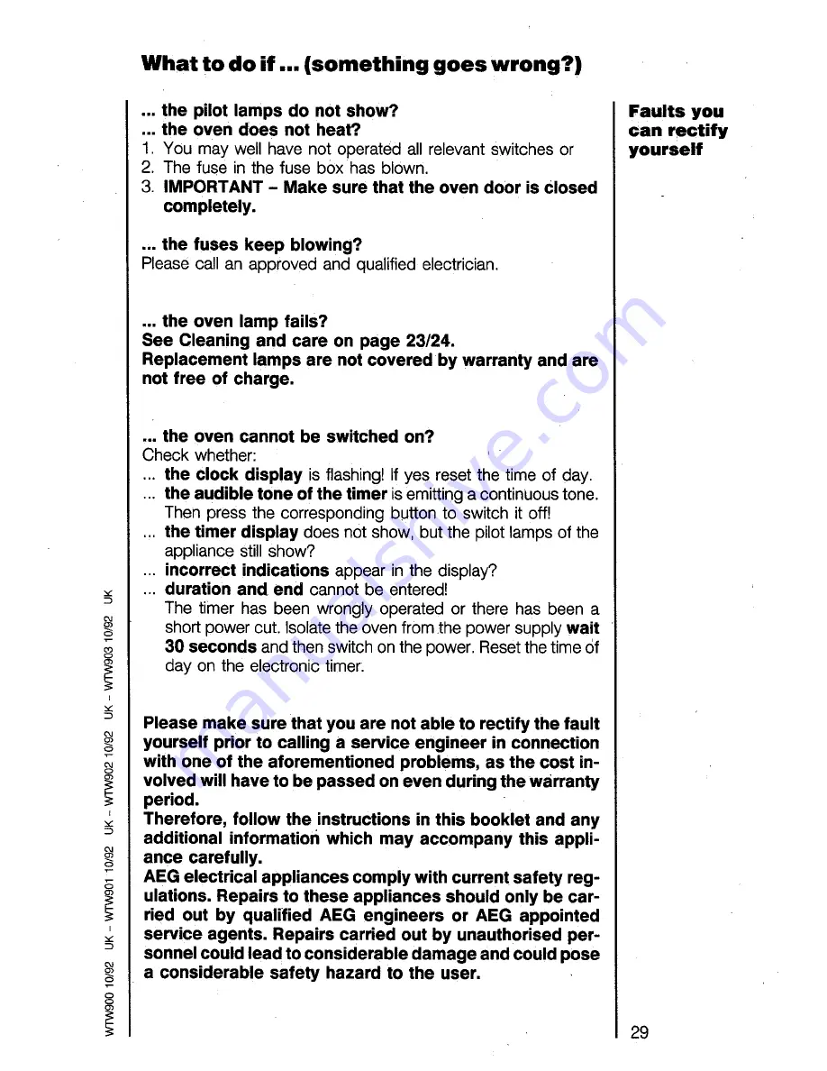 AEG COMPETENCE 5400 B Instruction Book Download Page 29