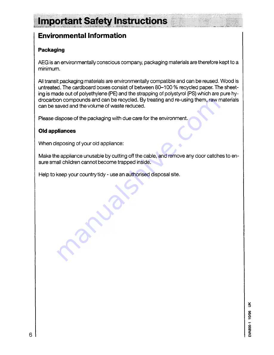 AEG COMPETENCE 54081 B Operating Instructions Manual Download Page 6