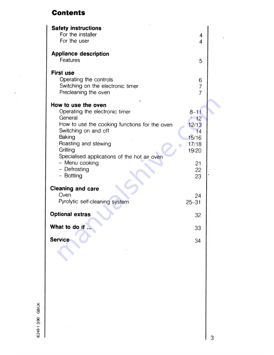 AEG Competence 544 B Operating Instructions Manual Download Page 3