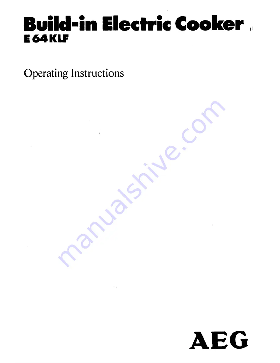 AEG E 64 KLF Operating Instructions Manual Download Page 1