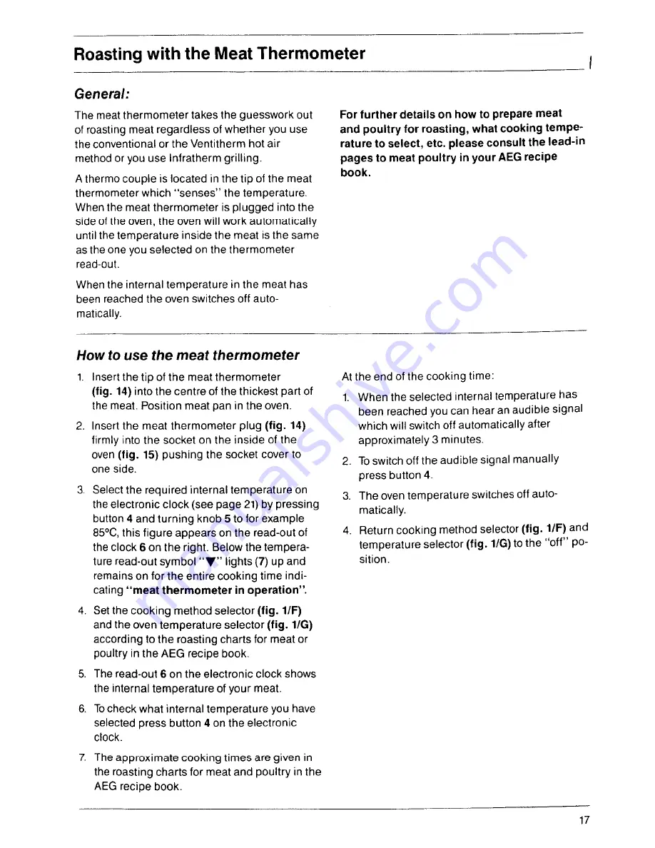 AEG E 64 KLF Operating Instructions Manual Download Page 17