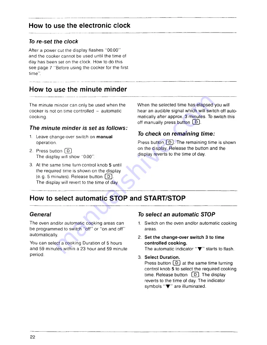 AEG E 64 KLF Operating Instructions Manual Download Page 22