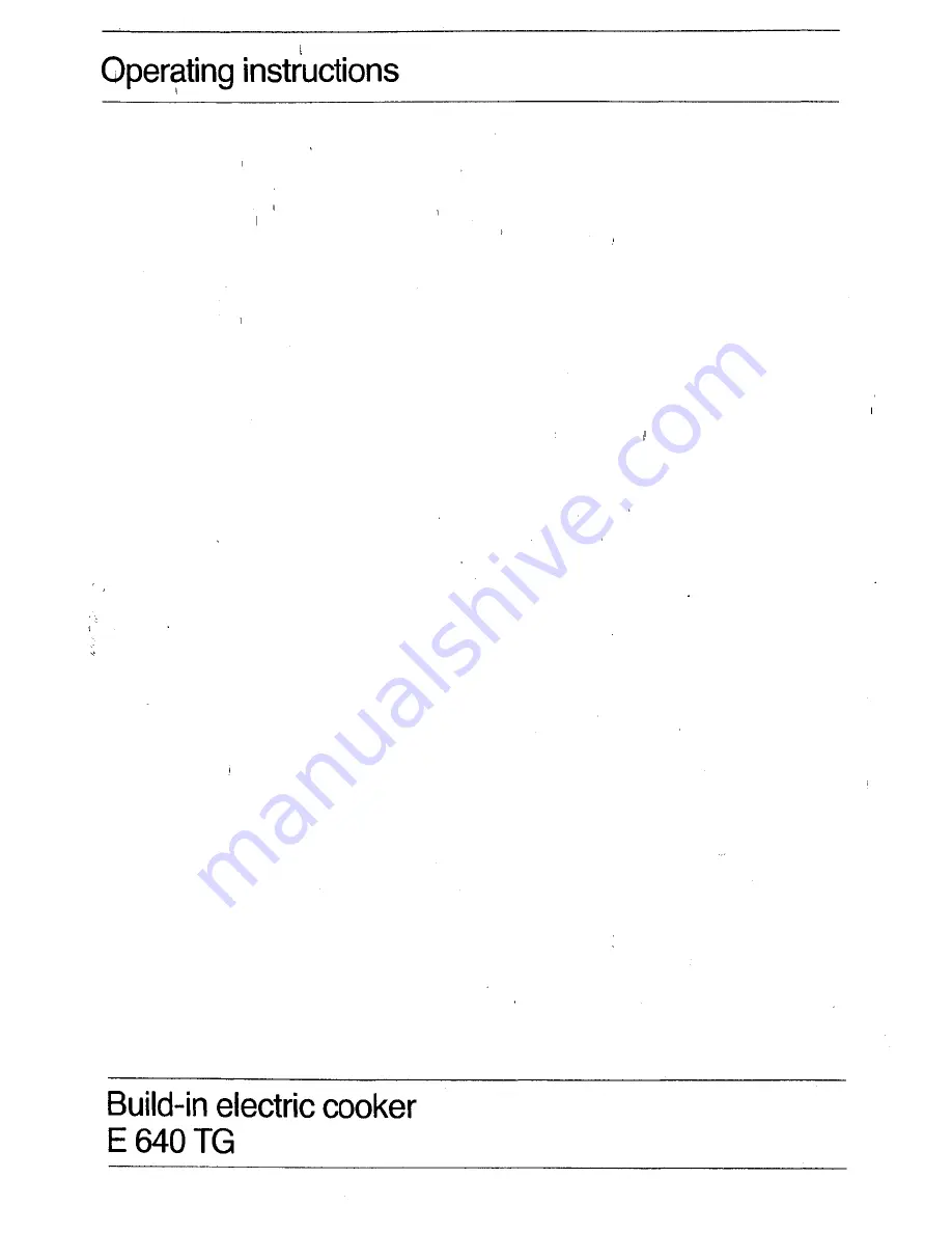 AEG E 640 TG Operating Instructions Manual Download Page 1