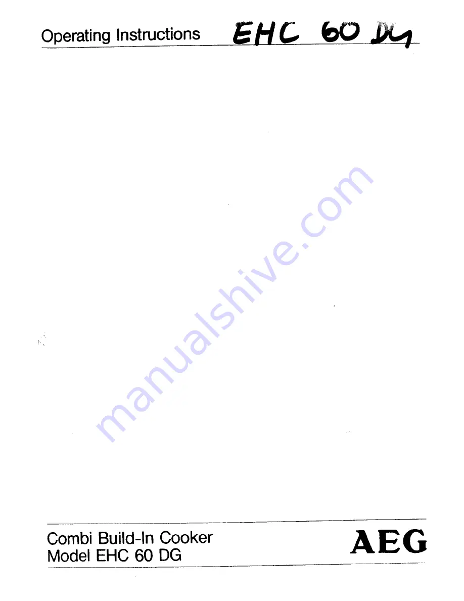 AEG EHC 60 DG Operating Instructions Manual Download Page 1