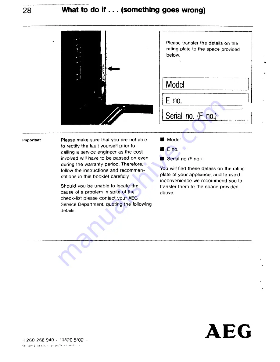 AEG EHC 60 DG Operating Instructions Manual Download Page 28