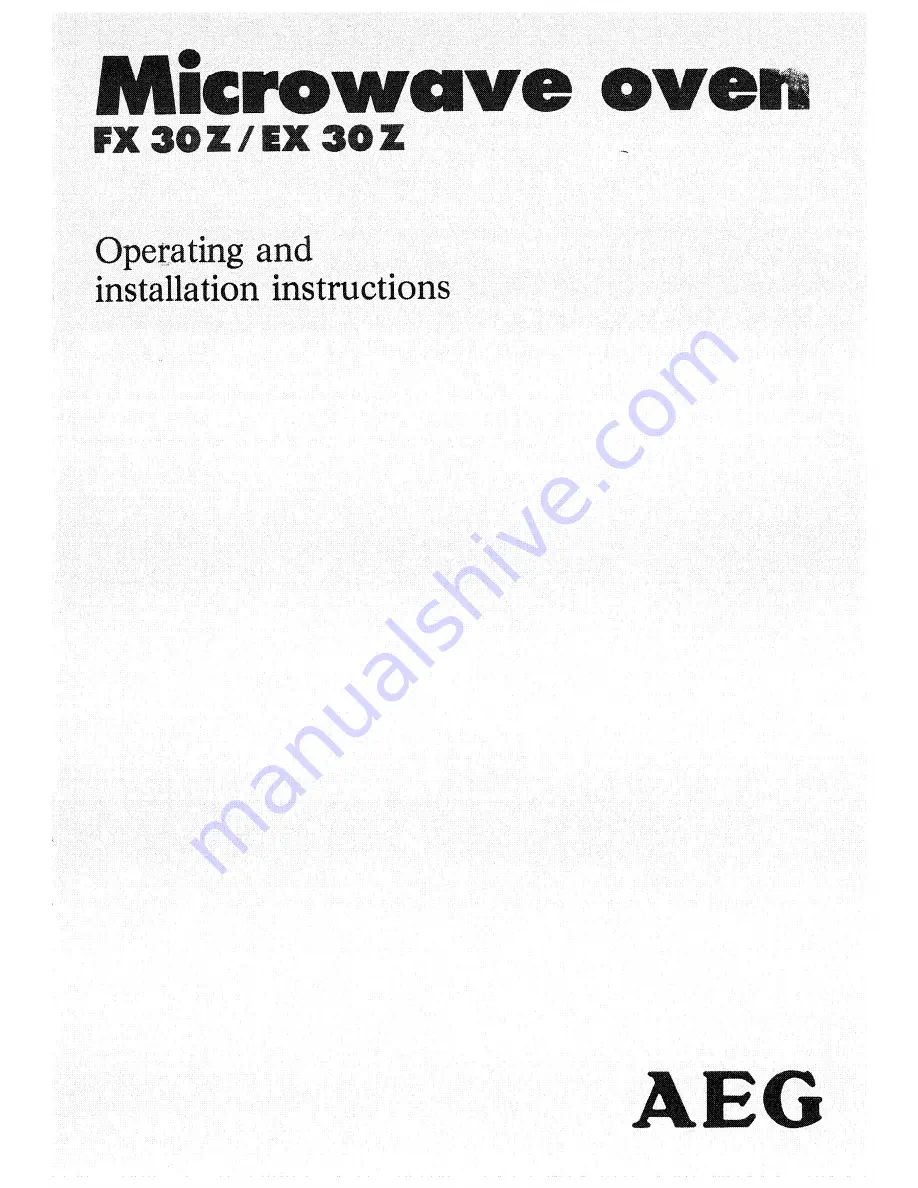 AEG EX 30 Z Operating And Installation Instructions Download Page 1