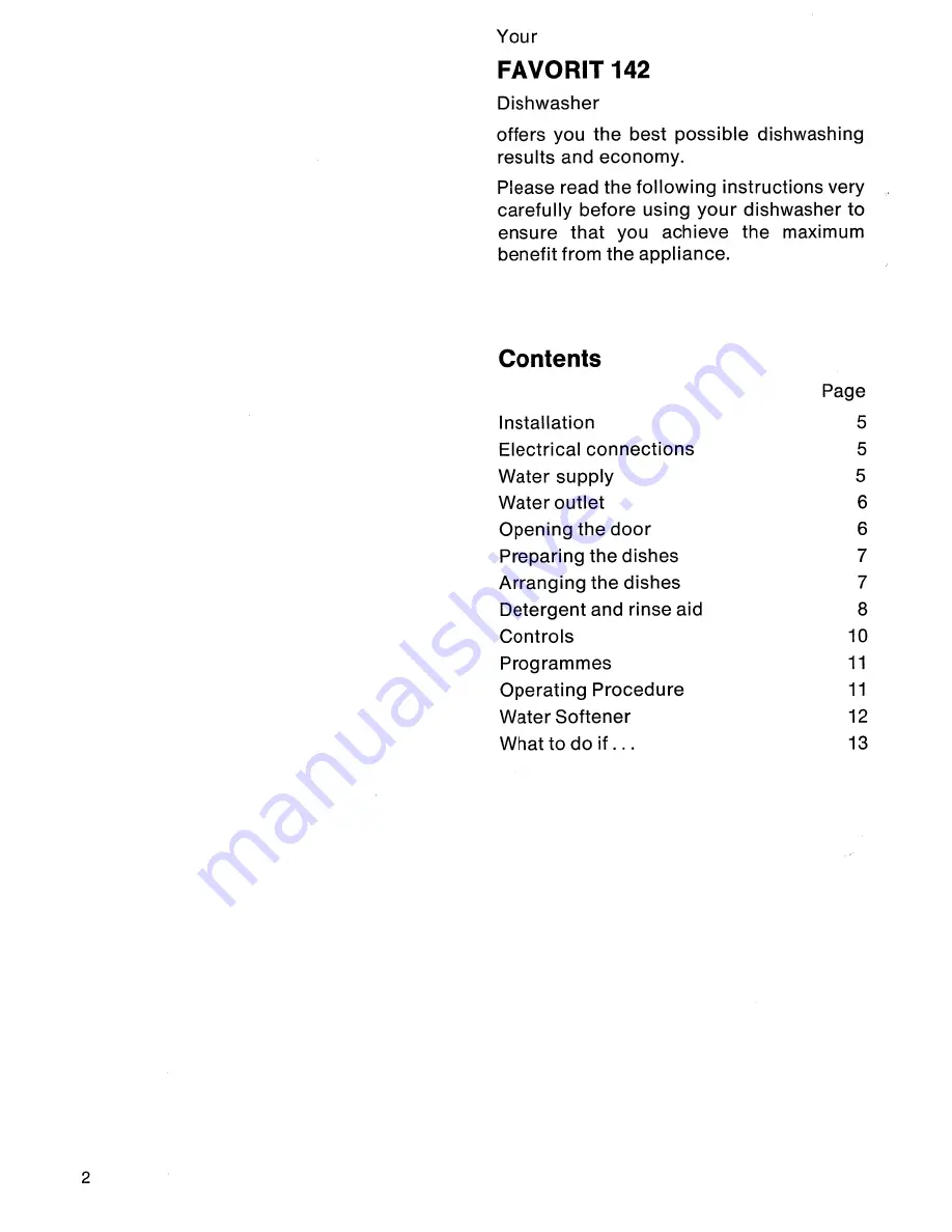 AEG Favorit 142 Operating Instructions Manual Download Page 2