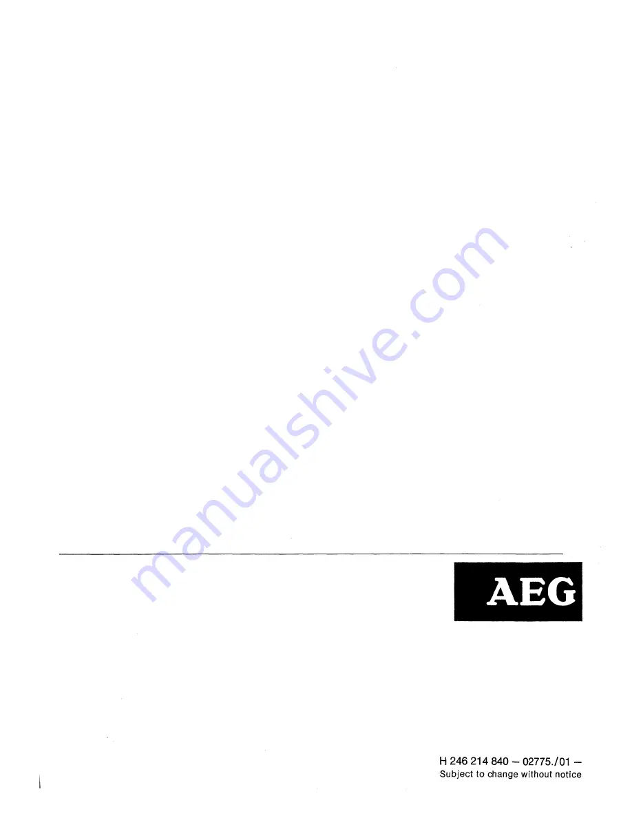 AEG Favorit 142 Operating Instructions Manual Download Page 16