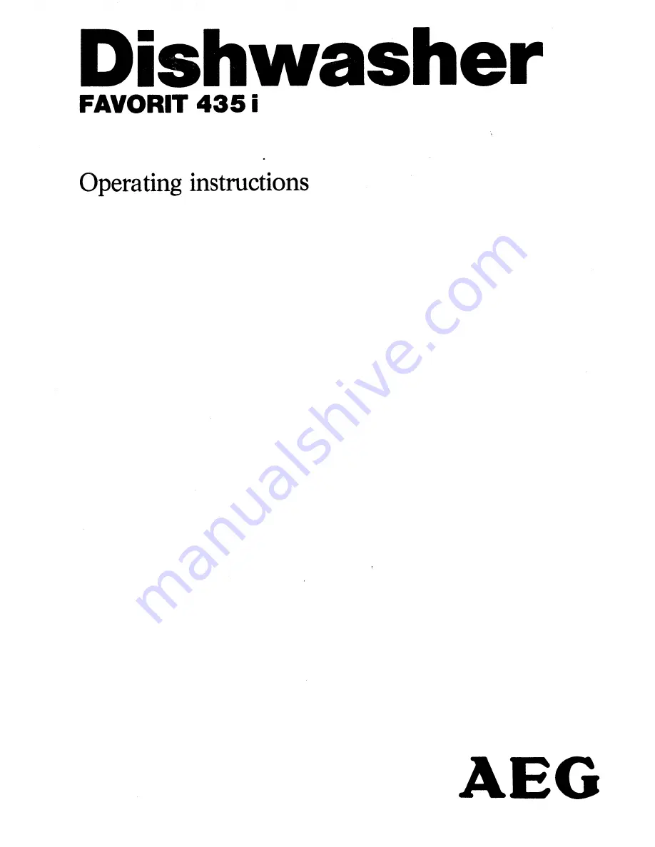 AEG Favorit 435i Operating Instructions Manual Download Page 1