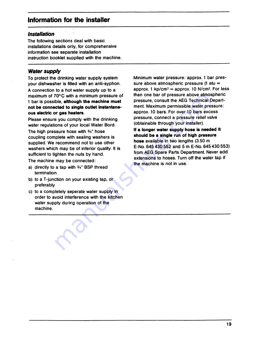 AEG Favorit 435i Operating Instructions Manual Download Page 19