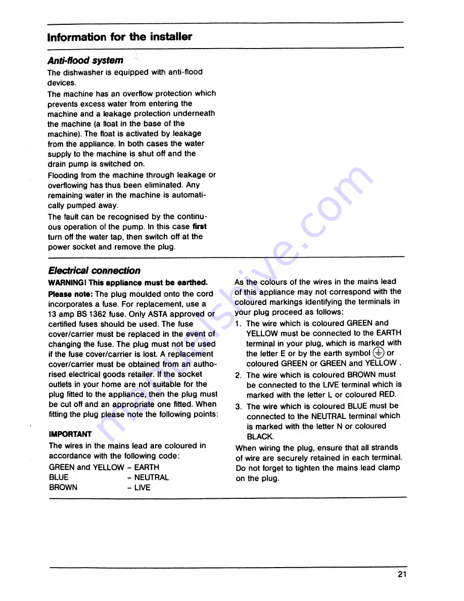 AEG Favorit 435i Operating Instructions Manual Download Page 21