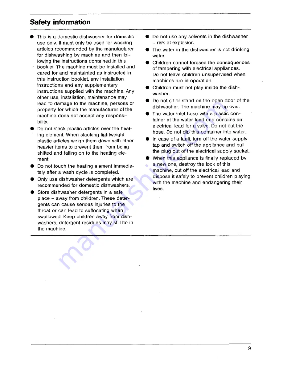 AEG FAVORIT 448 i Operating Instructions Manual Download Page 9