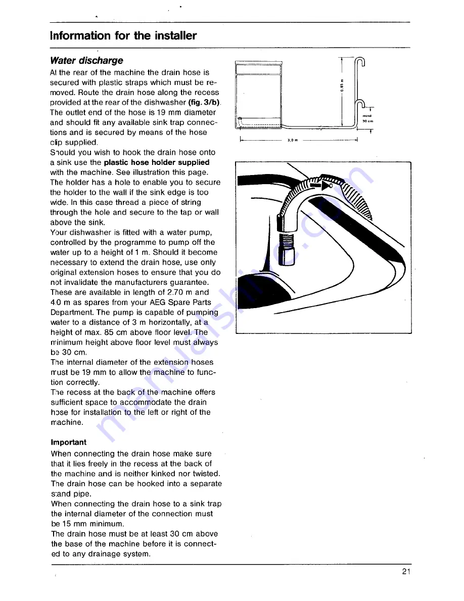 AEG FAVORIT 448 i Operating Instructions Manual Download Page 21