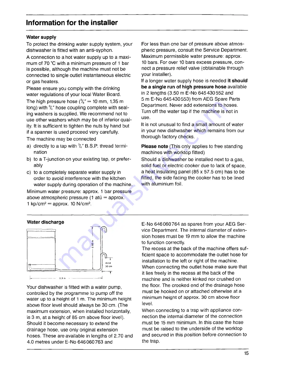 AEG FAVORIT 620 Operating Instructions Manual Download Page 15