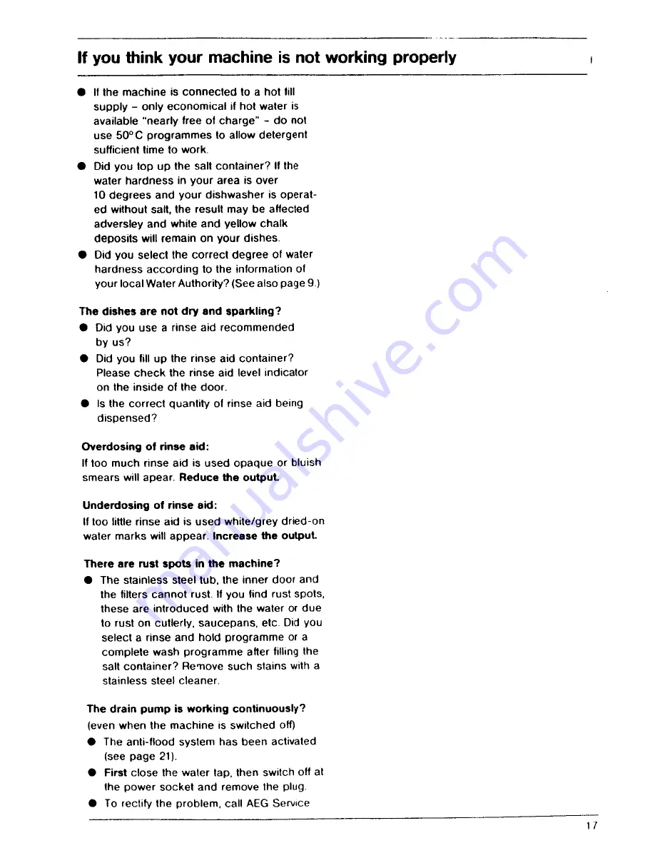 AEG FAVORIT 665 i N Operating Instructions Manual Download Page 17