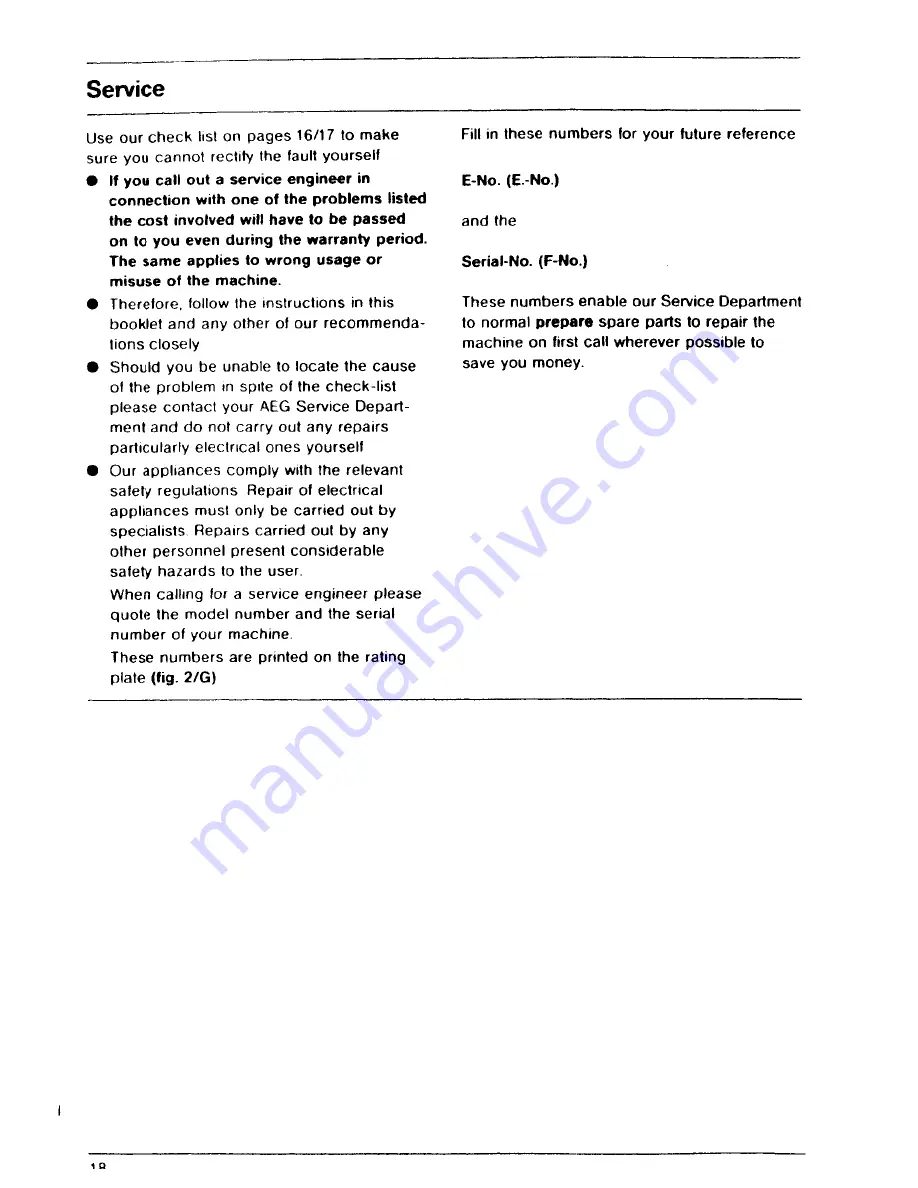 AEG FAVORIT 665 i N Operating Instructions Manual Download Page 18