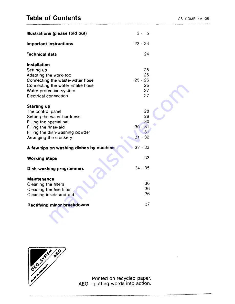 AEG Favorit Compact 525 Operating Instructions Manual Download Page 2